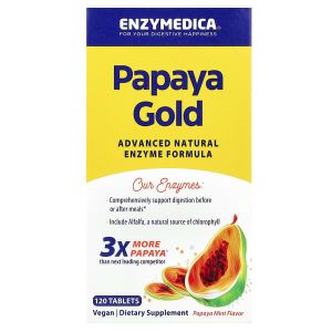Enzymedica Papaya Gold Papaya Mint, 120 Tablets