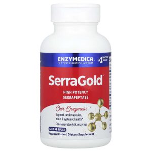 SerraGold High Potency Serrapeptase, 120 Capsules, Enzymedica