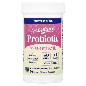 Subculture Probiotic for Women, 50 Billion, 30 Delayed-Release Capsules, Enzymedica