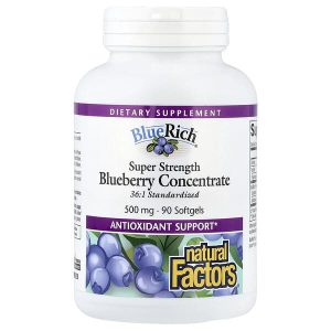 BlueRich Super Strength Blueberry Concentrate, 500 mg, 90 Softgels, Natural Factors