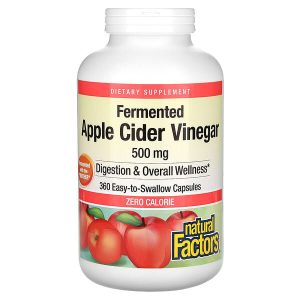 Fermented Apple Cider Vinegar, 500 mg, 360 Capsules, Natural Factors