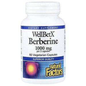WellBetx Berberine 500 mg, 60 Vegetarian Capsules, Natural Factors