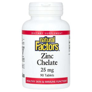 Zinc Chelate 25 mg, 90 Tablets, Natural Factors