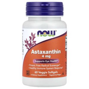 Astaxanthin 4 mg, 60 Veggie Softgels, Now Foods