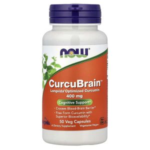 CurcuBrain 400 mg, 50 Veg Capsules, Now Foods