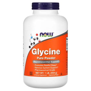Glycine Pure Powder, 1 lb (454 g), Now Foods