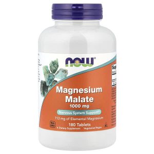 Magnesium Malate 1,000 mg, 180 Tablets, Now Foods