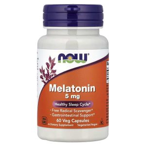 Melatonin 5 mg, 60 Veg Capsules, Now Foods