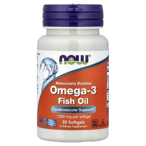 Omega-3 Fish Oil, 1 g per Softgel, 30 Softgels, Now Foods