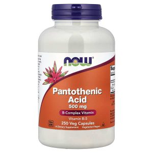 Pantothenic Acid 500 mg, 250 Veg Capsules, Now Foods