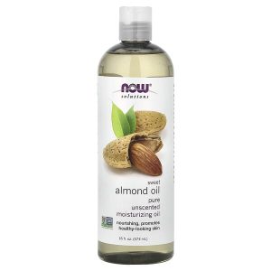 Sweet Almond Oil, Pure Moisturizing Oil, Unscented, 16 fl oz (473 ml), Now Foods Solutions