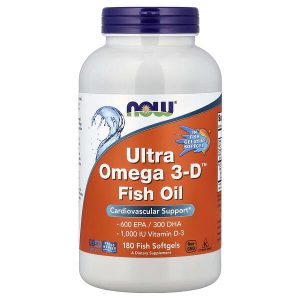 Ultra Omega-3-D Fish Oil, 180 Fish Softgels, Now Foods
