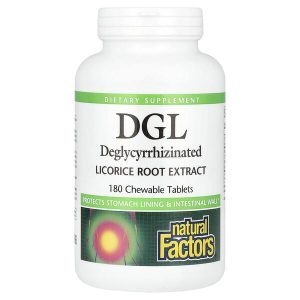 DGL Deglycyrrhizinated Licorice Root Extract, 400 mg, 180 Chewable Tablets, Natural Factors